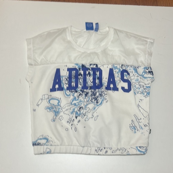 ADIDAS BLUE AND WHITE WOMEN TOP IN SIZE EXTRA SMALL - Picture 4 of 6